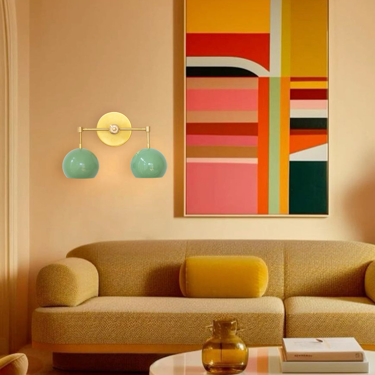 Spring Green Shades Sconce - Double Bubble Pop Vanity Wall Light