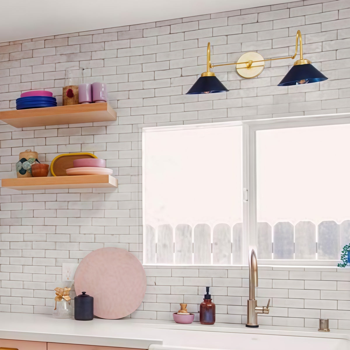 Various Colors Double Wall Sconce Light - Elegant Cone Shade