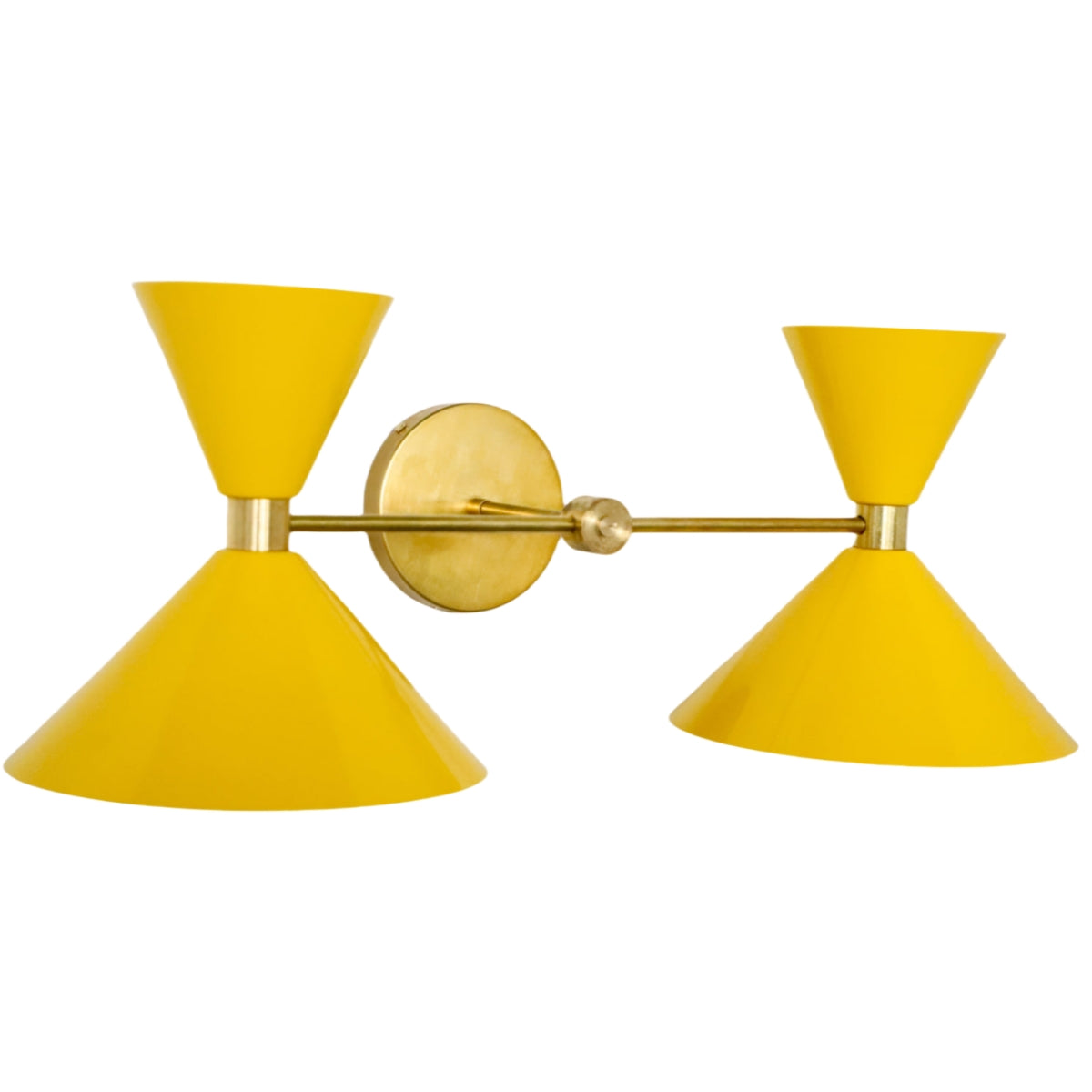 Double Cone Wall Sconce Light - Brass Finish Hourglass Style for Home
