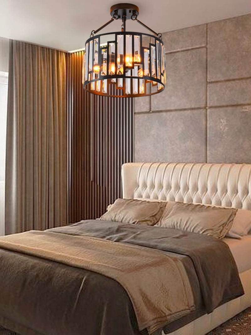 Retro Industrial Style 3-Light Pendant Lamp - Iron Birdcage Drum Light