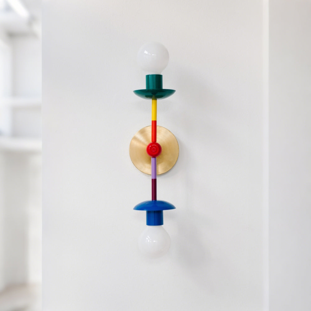 Colorful Wall Sconce - Rainbow Finish for Bedroom & Hallway Lighting