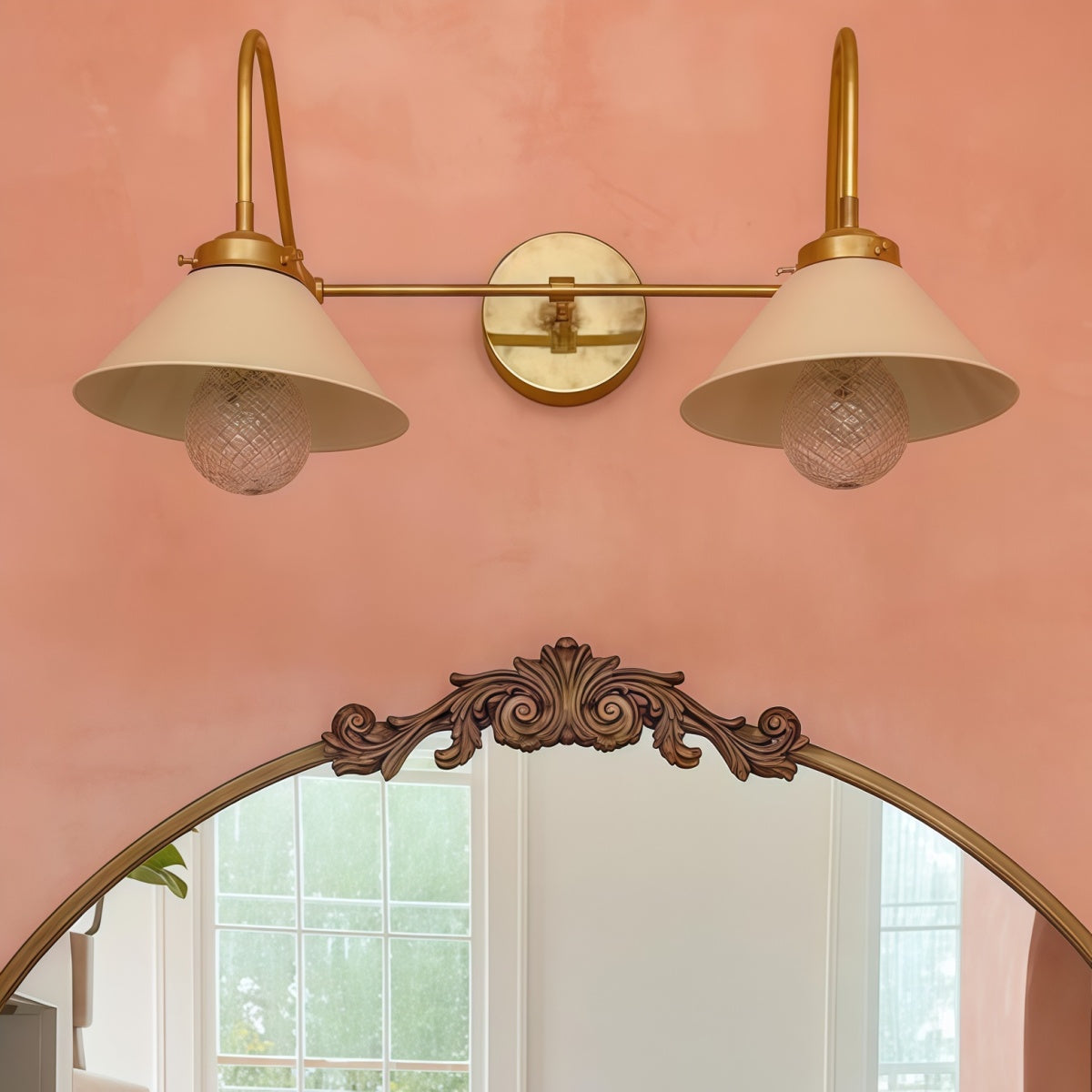 Various Colors Double Wall Sconce Light - Elegant Cone Shade