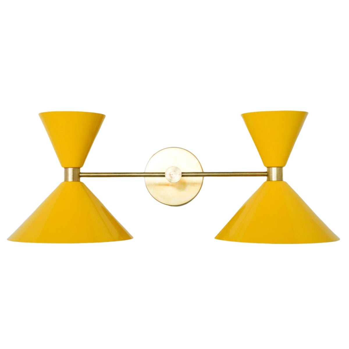 Double Cone Wall Sconce Light - Brass Finish Hourglass Style for Home