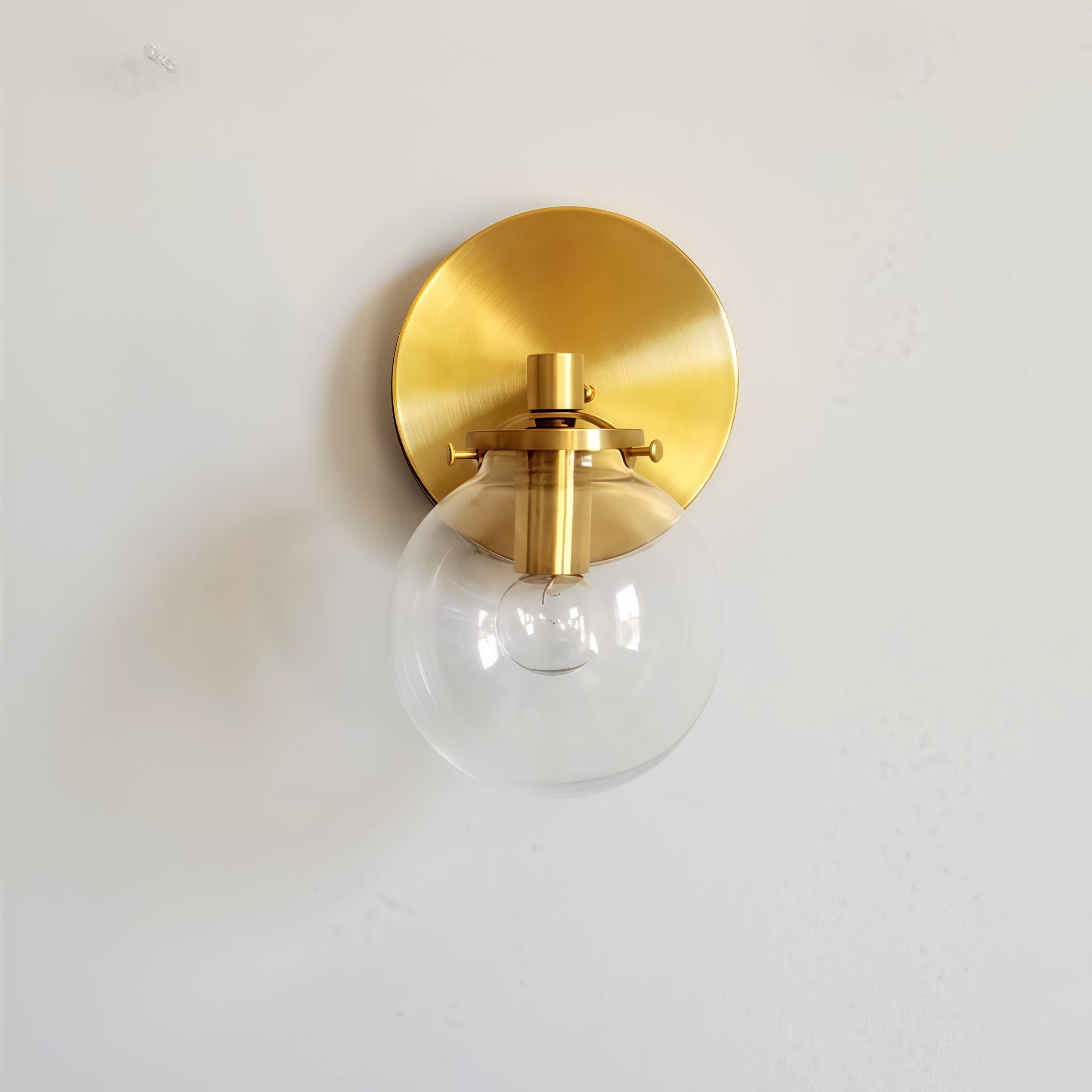 Vintage Globe Glass Wall Sconce - Metal Accent Lighting