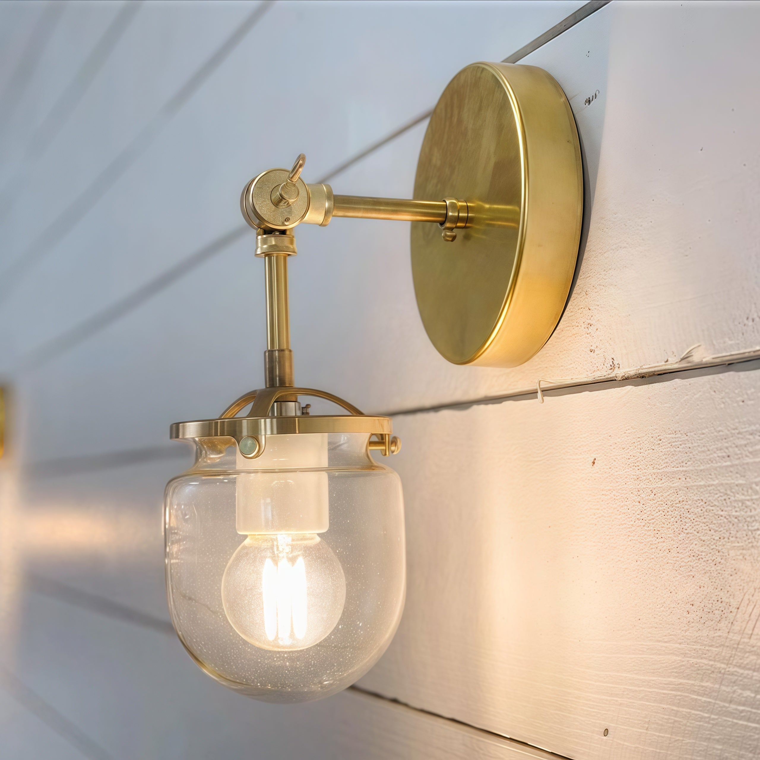 Nautical Metal & Glass Versatile Articulating Wall Lamp