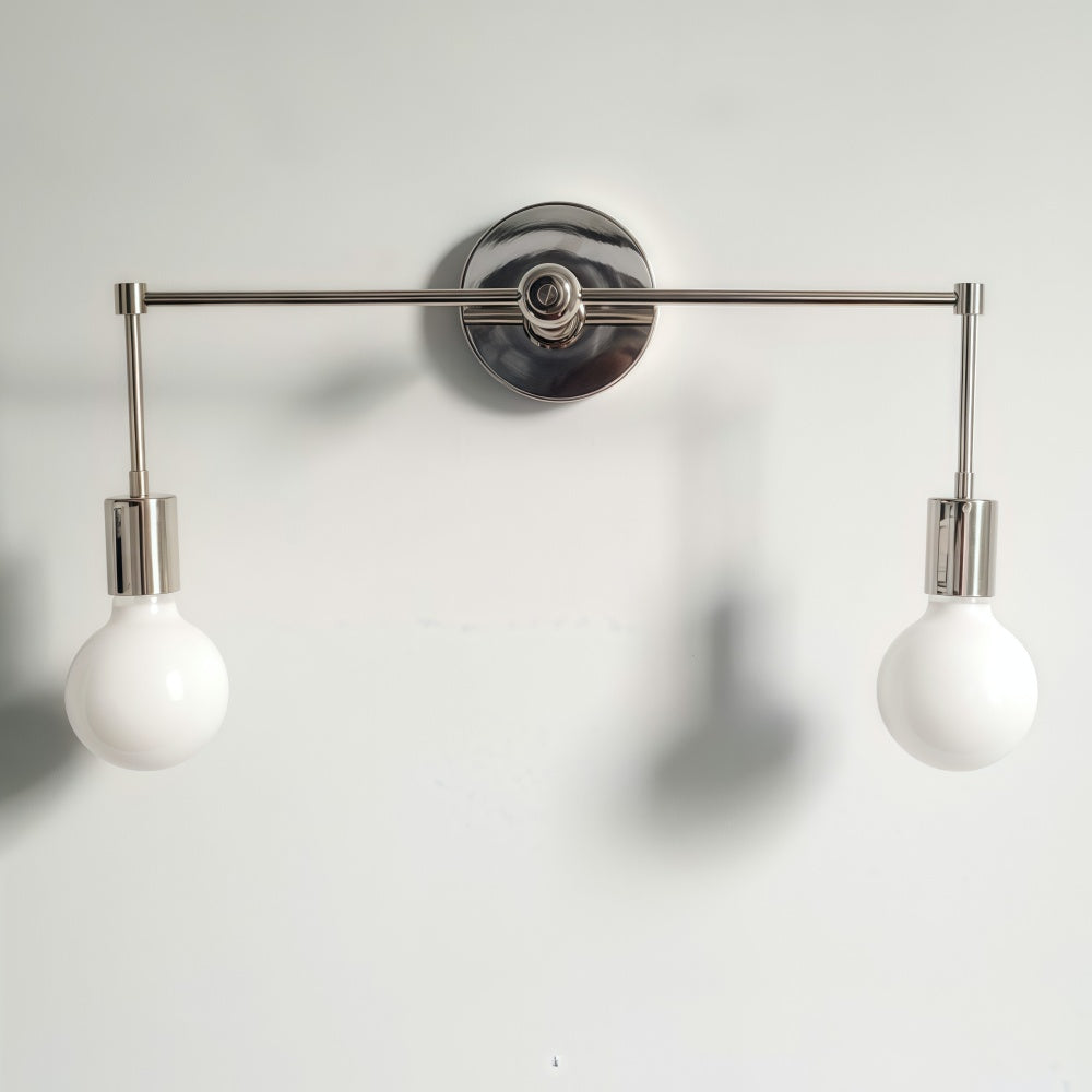 Minimalist Metal Design Double Bulb Wall Light