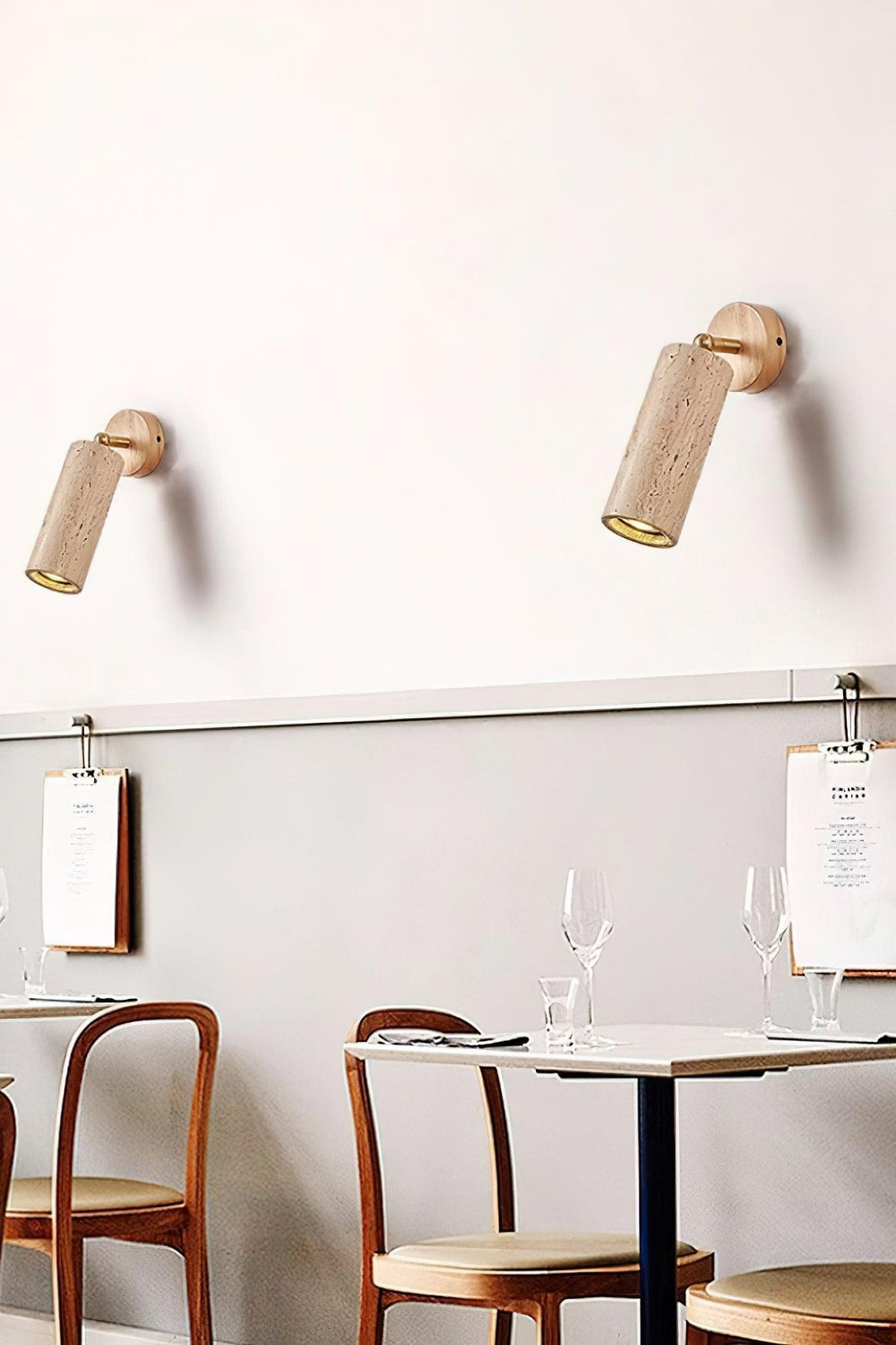 Mireille Modern Cylindrical Travertine Pivot Wall Light