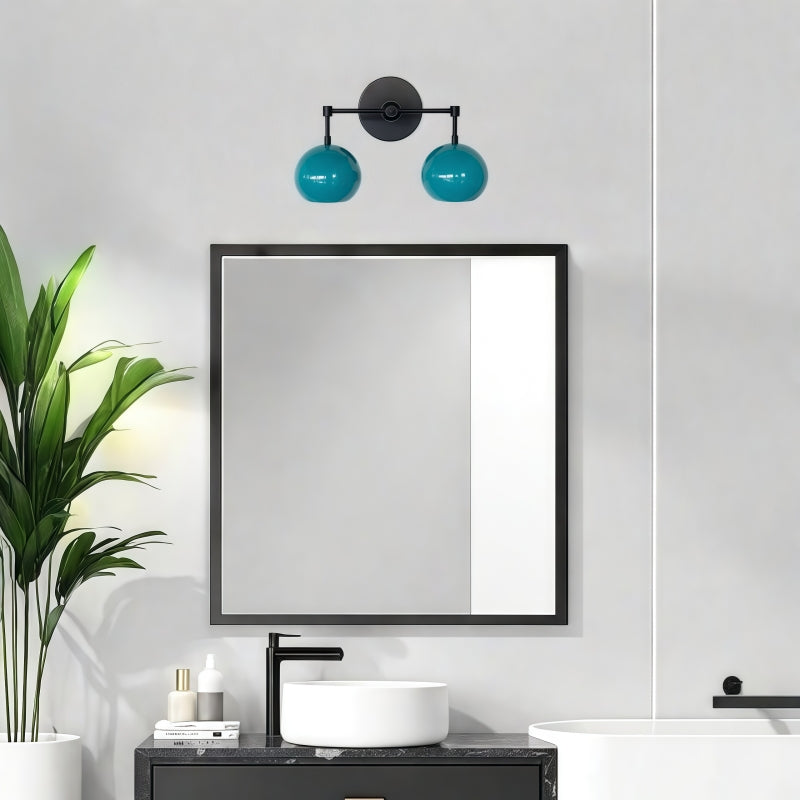 Navy Wall Light - Double Ball Bath Vanity Mirror Wall Sconce