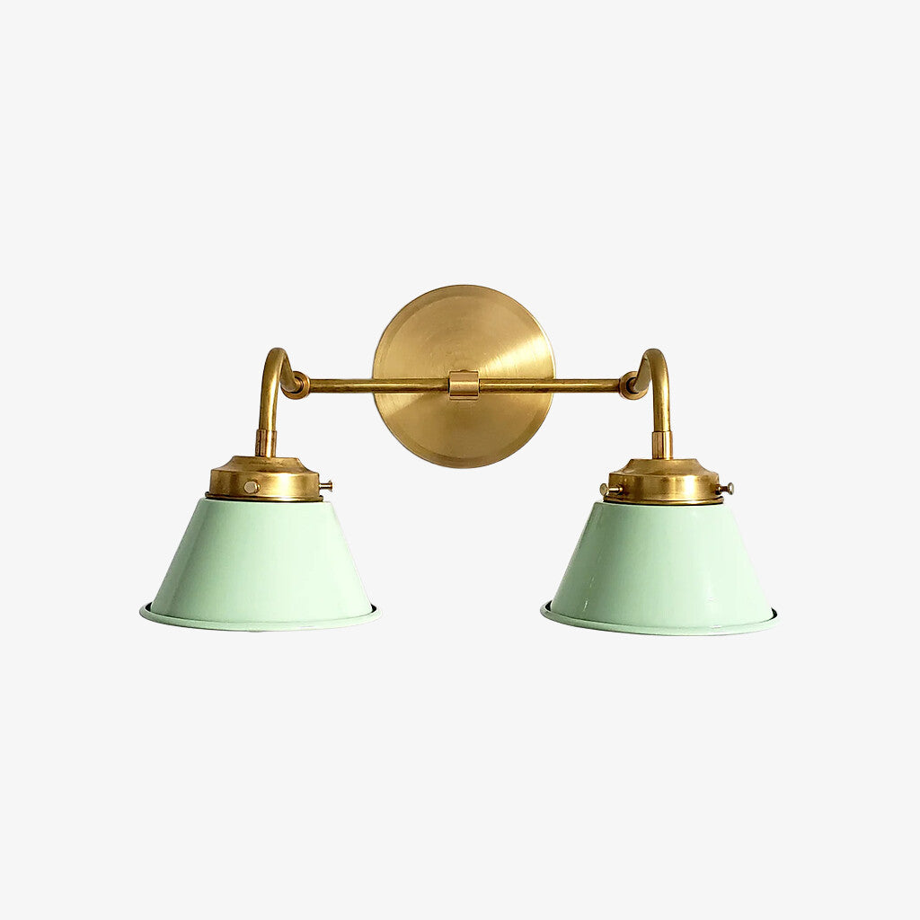 Modern Double Cone Brass Sconce - Accent Lighting For Bathroom & Hallway