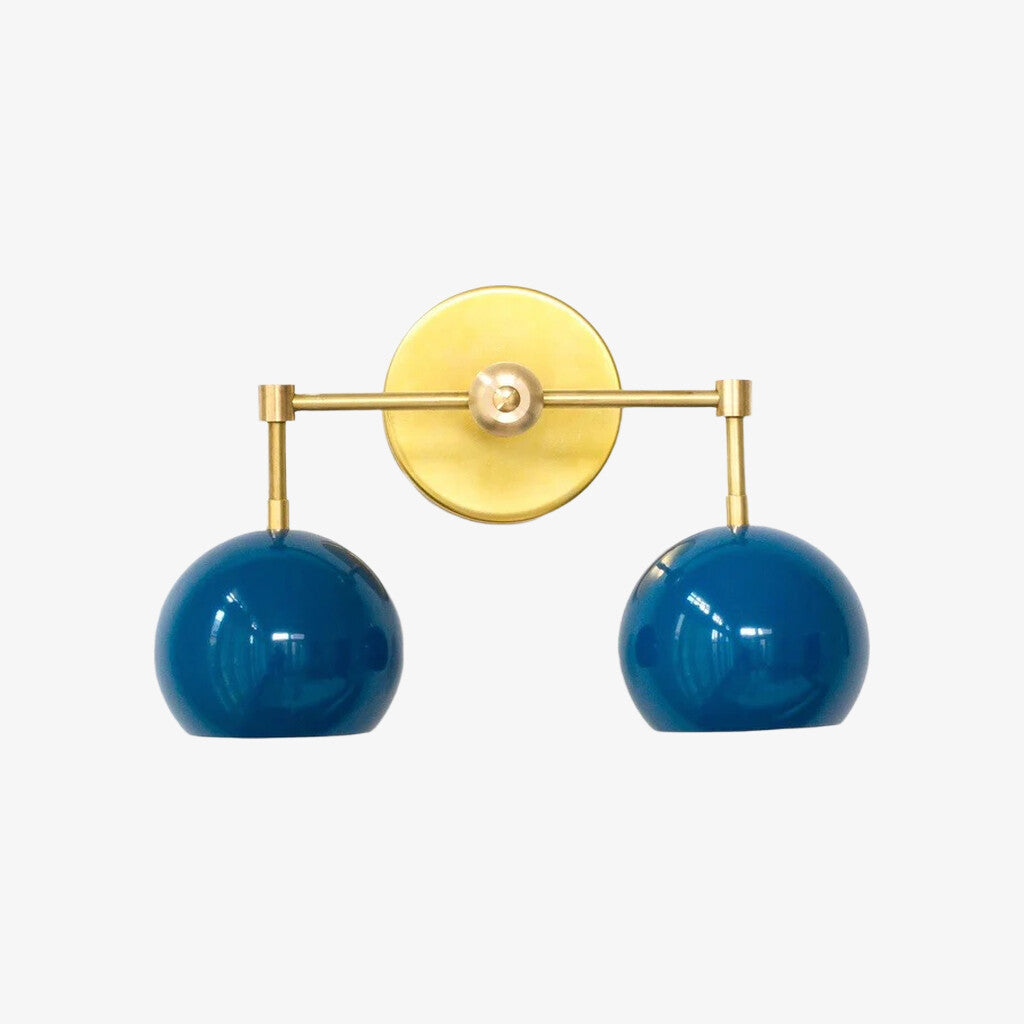Navy Wall Light - Double Ball Bath Vanity Mirror Wall Sconce