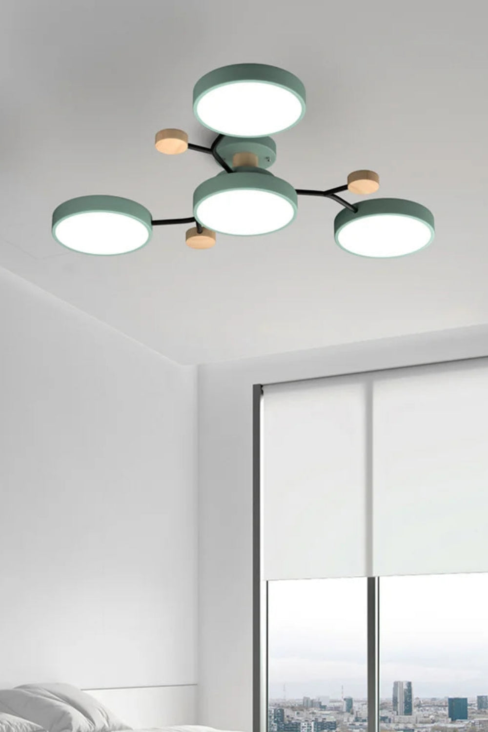 Multihead Disc Morandi Color Branch Ceiling Light