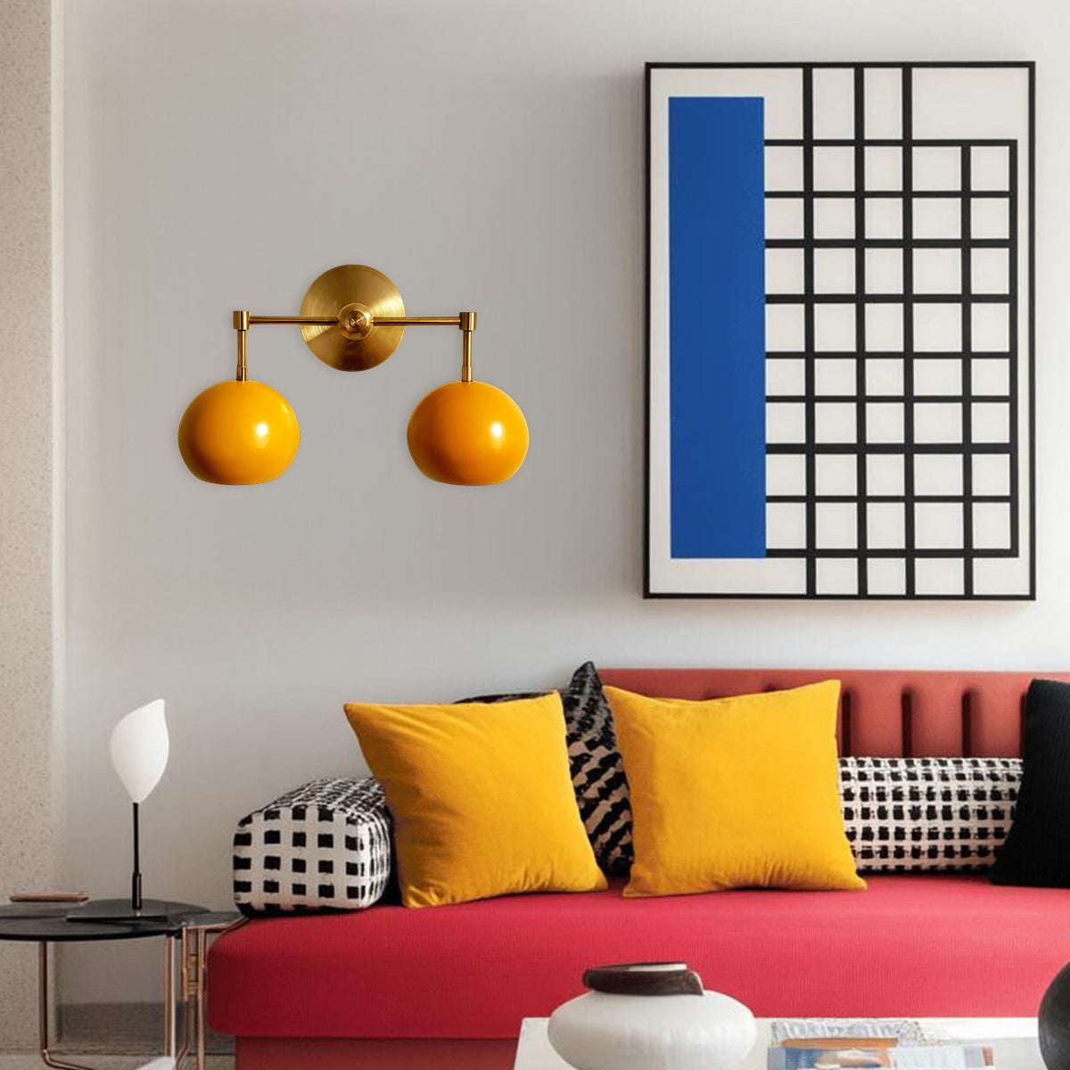 Sunshine Yellow Shades Sconce - Bubble Pop Vanity Wall Light For Bedroom