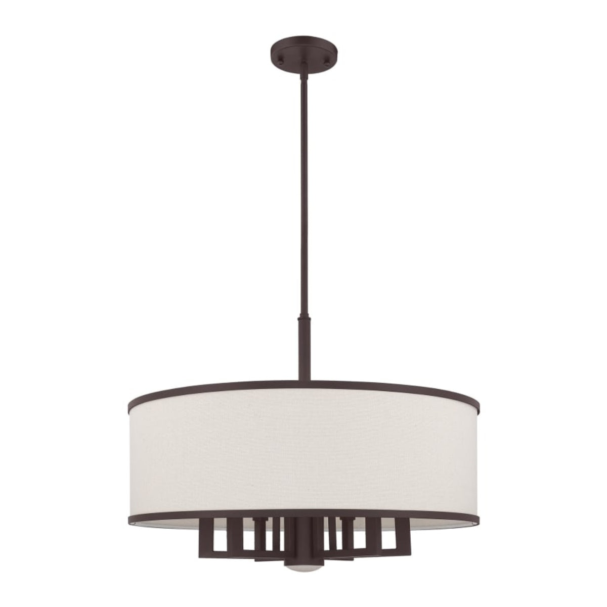 Large Drum Shade Fabric Chandelier For Dining Room