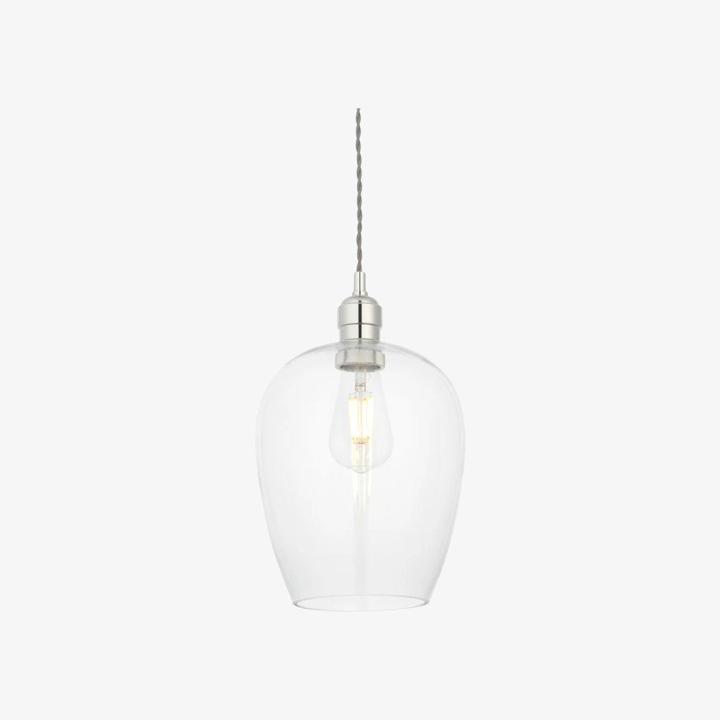 Clarione Height-Adjustable Glass Pendant Light - Classic Art Deco Light