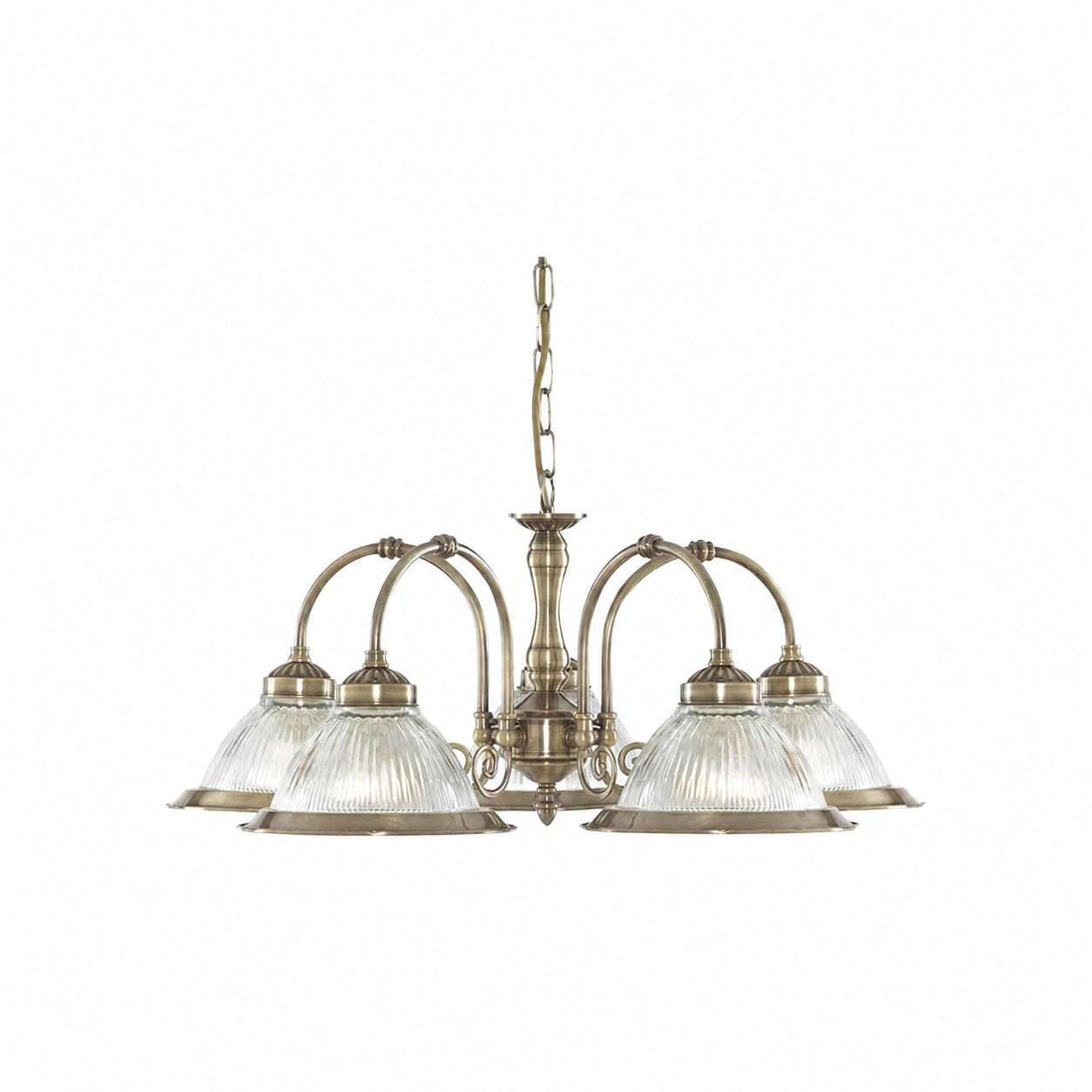 TF Vintora Ribbed Glass Pendant Light – Elegant Metal Trim for Kitchens, Dining Areas and Hallways