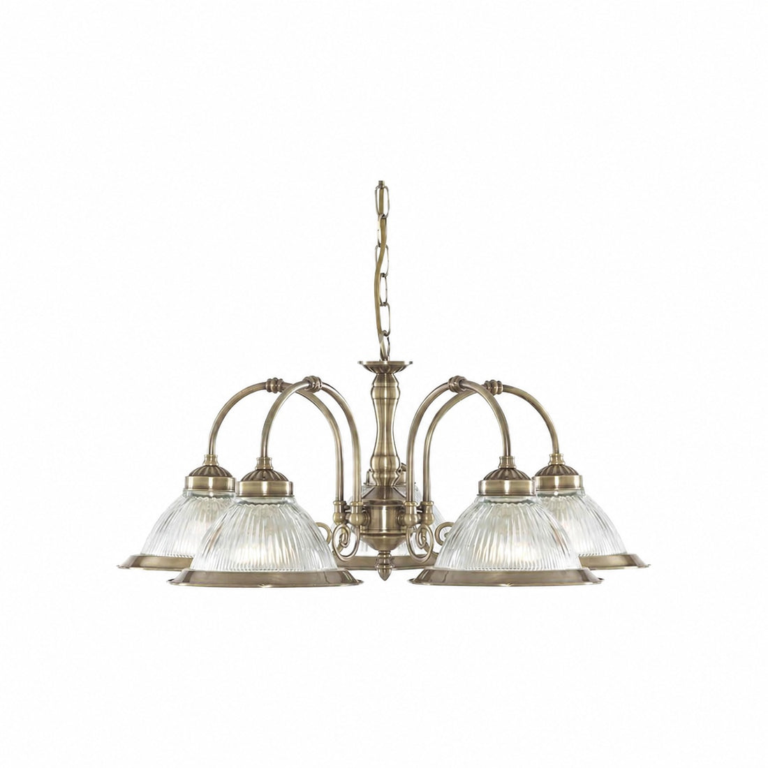 TF Vintora Ribbed Glass Pendant Light – Elegant Metal Trim for Kitchens, Dining Areas and Hallways