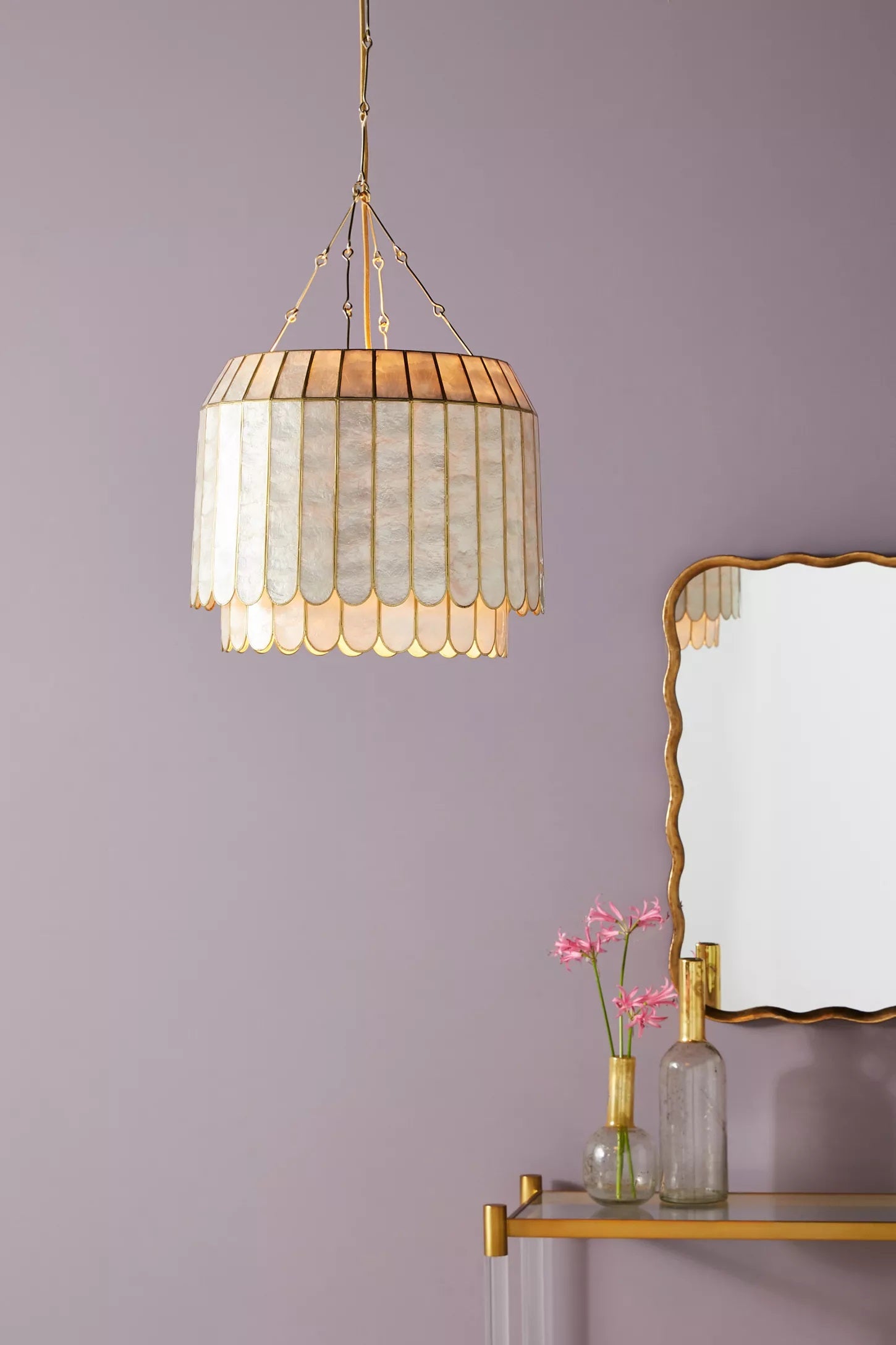 Lumica Capiz Faceted Pendant Light - Elegant Natural Shell Design