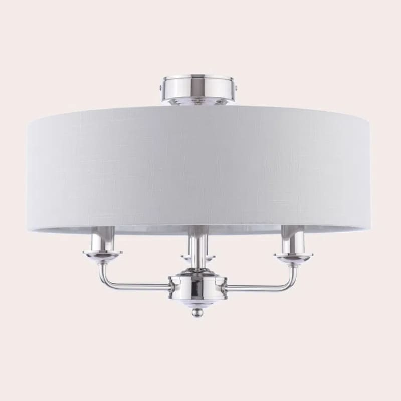 Matt Antique Brass 3 - Light Drum Light- Semi Flush Ceiling Light