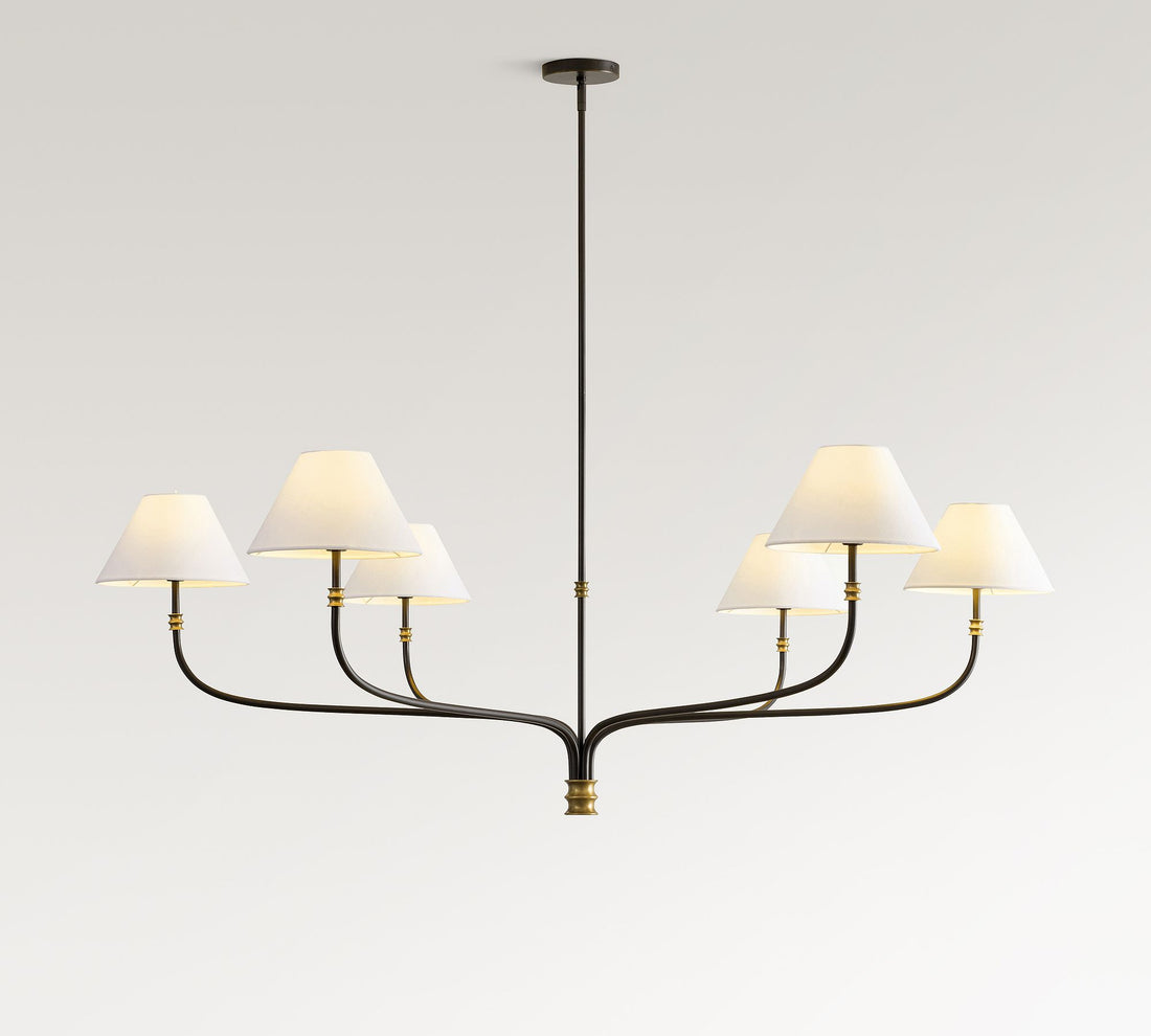 Calin Classic Round Chandelier - Bronze Iron Light for Dining