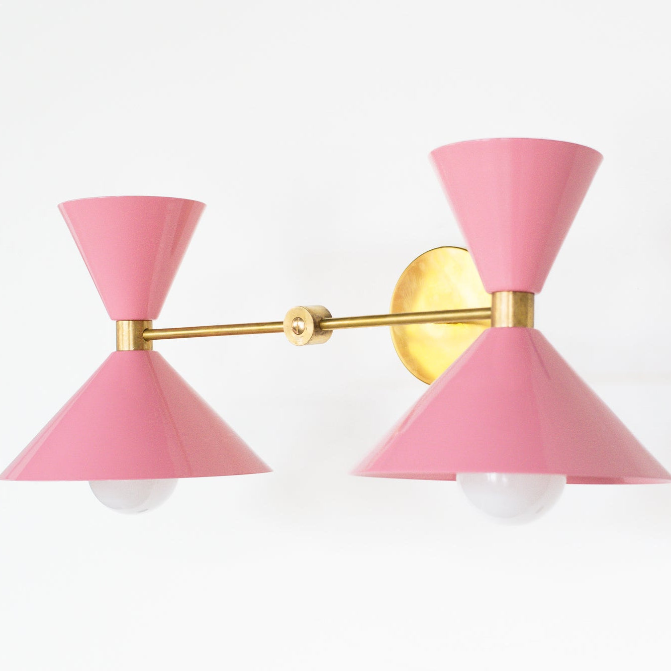 Double Cone Wall Sconce Light - Brass Finish Hourglass Style for Home