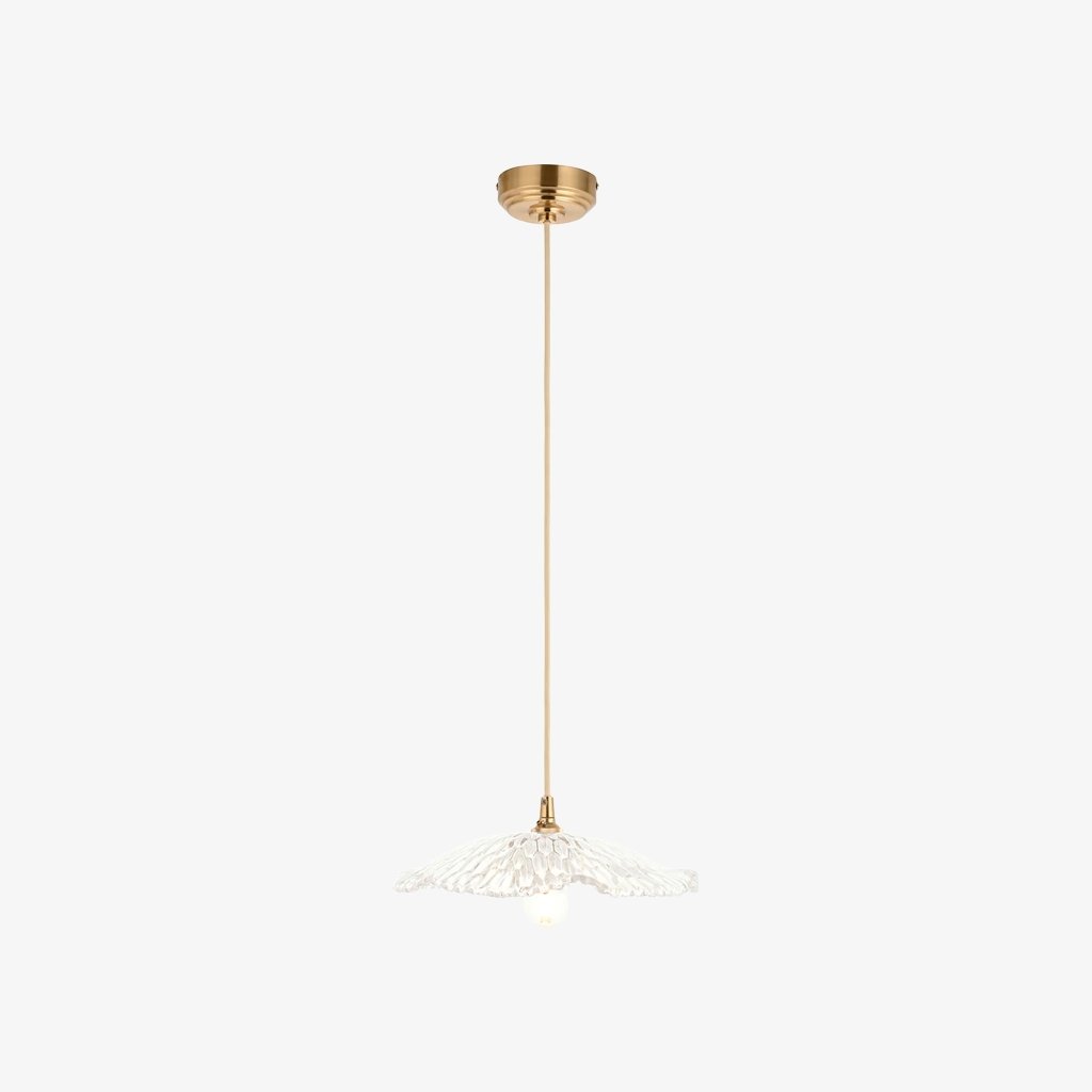 Floriaxis Floral Glass Pendant Light - Floral Glass Shade with Braided Cable for Kitchen or Dining