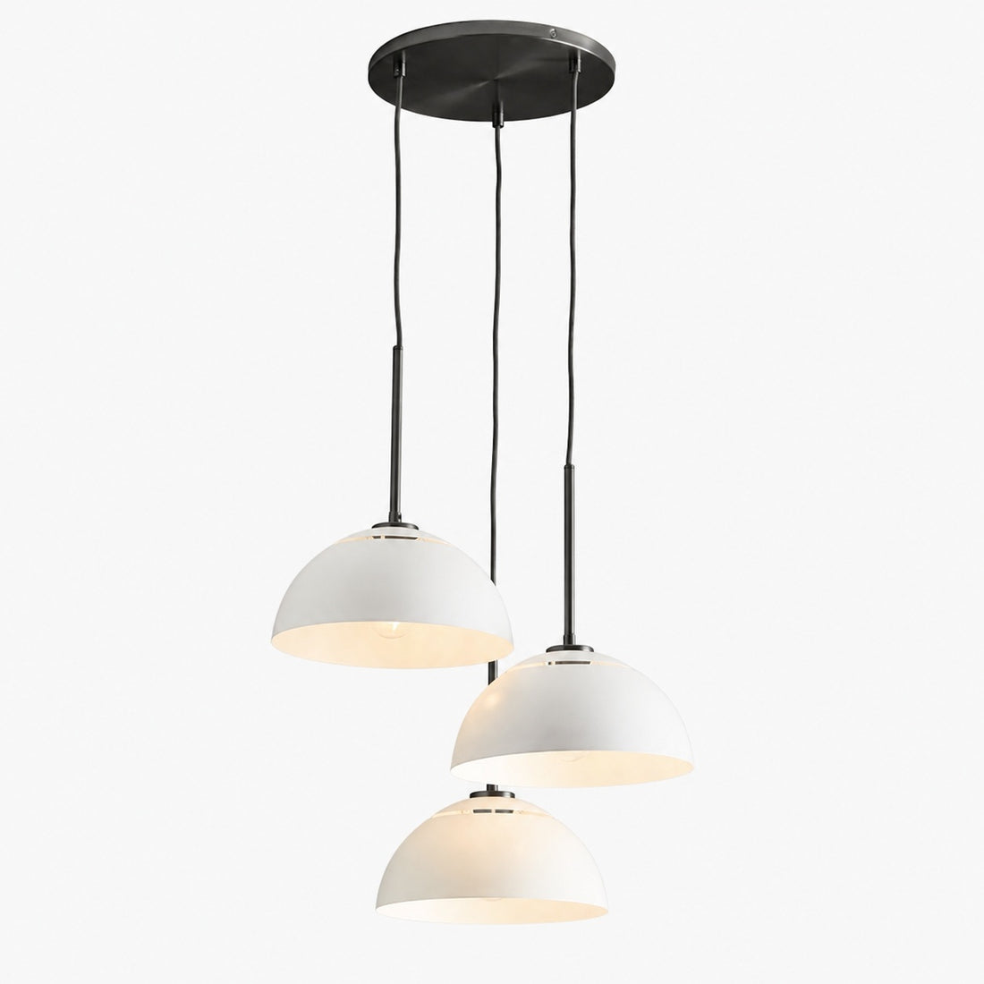 Parvion Modern Adjustable 3-Head Sculptural Metal Pendant Light