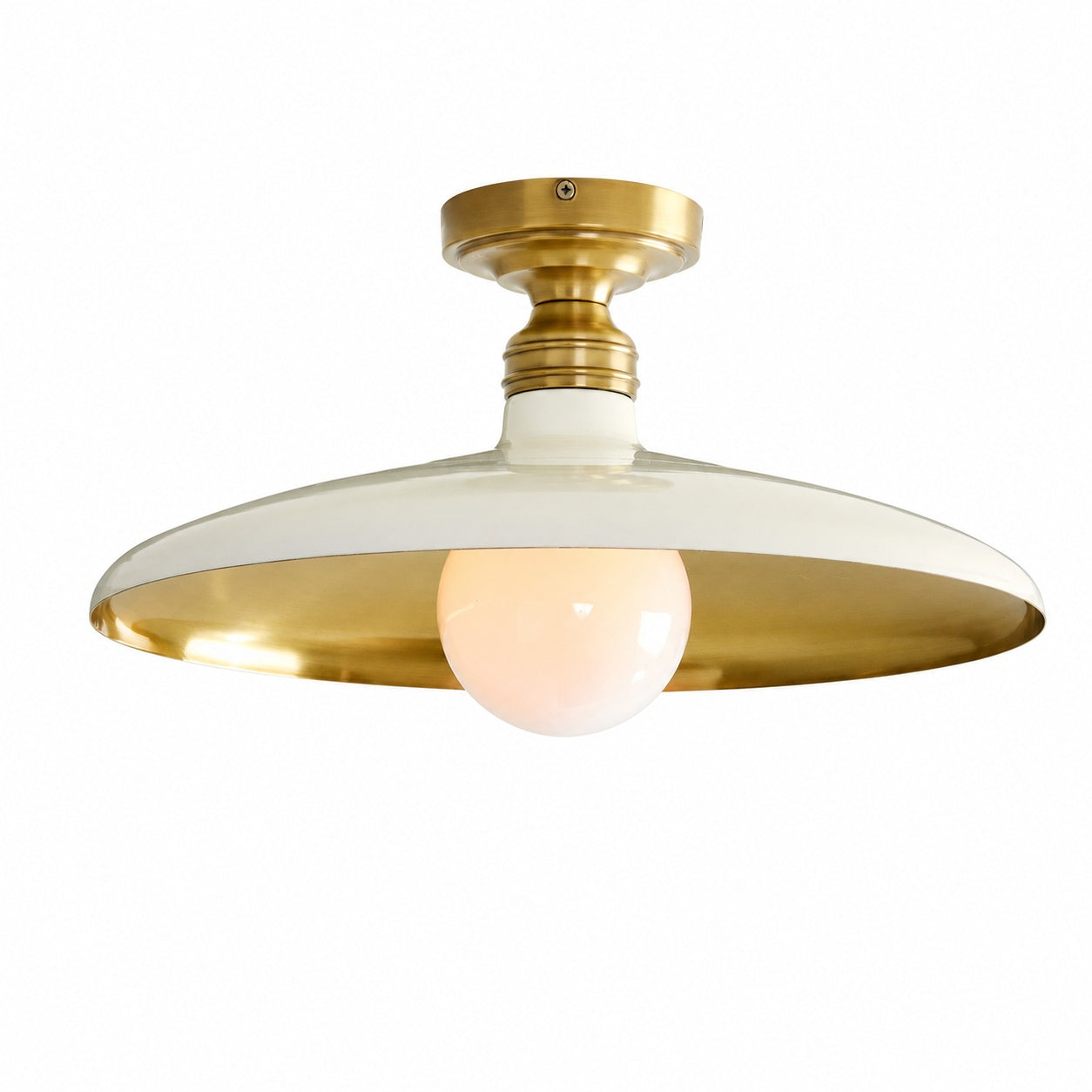 Forvara Farmhouse Metal Flush Mount Light - Black or White Ceiling Lamp