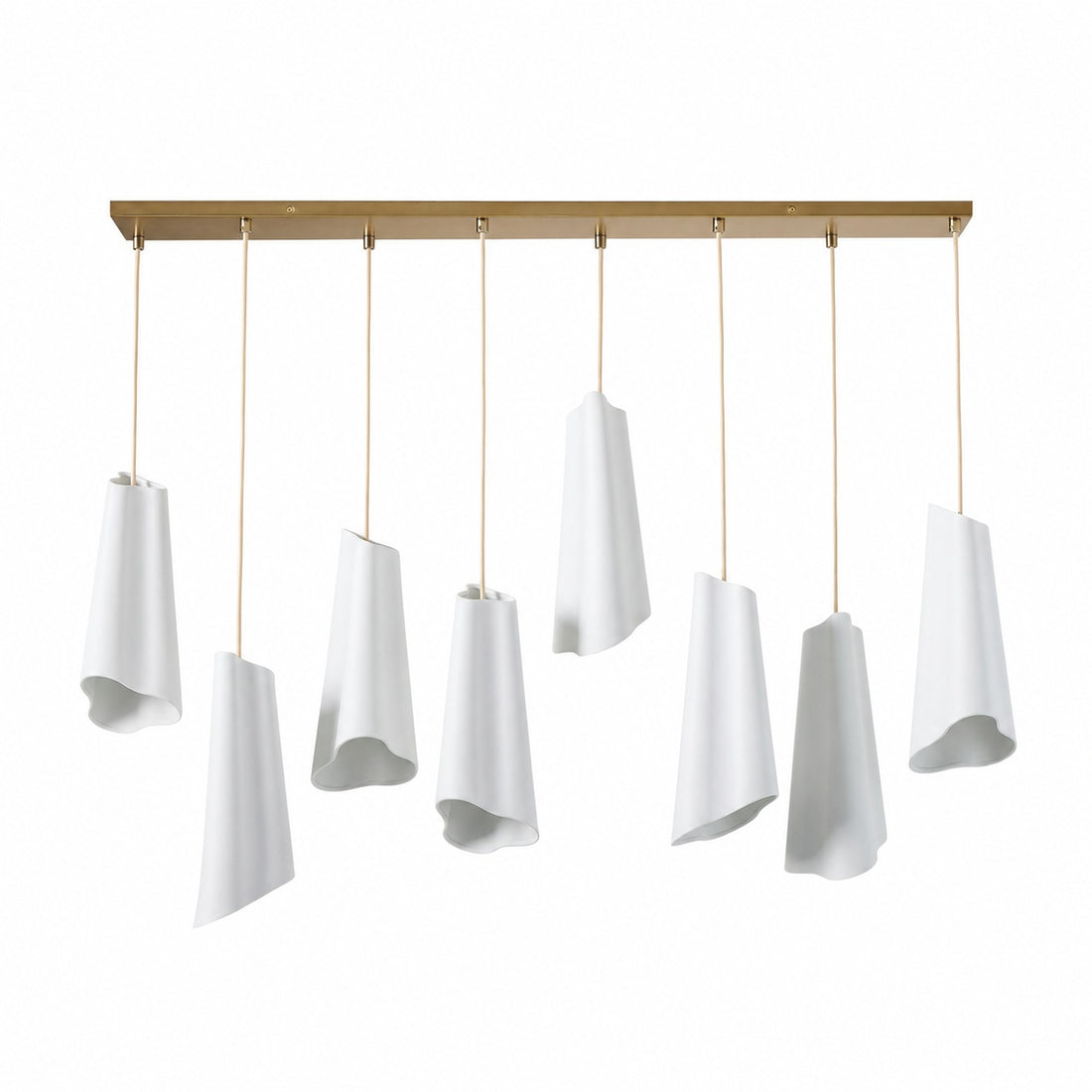 Orovia Ceramic Shade Chandelier – Iron Pendant Adjustable Height Design