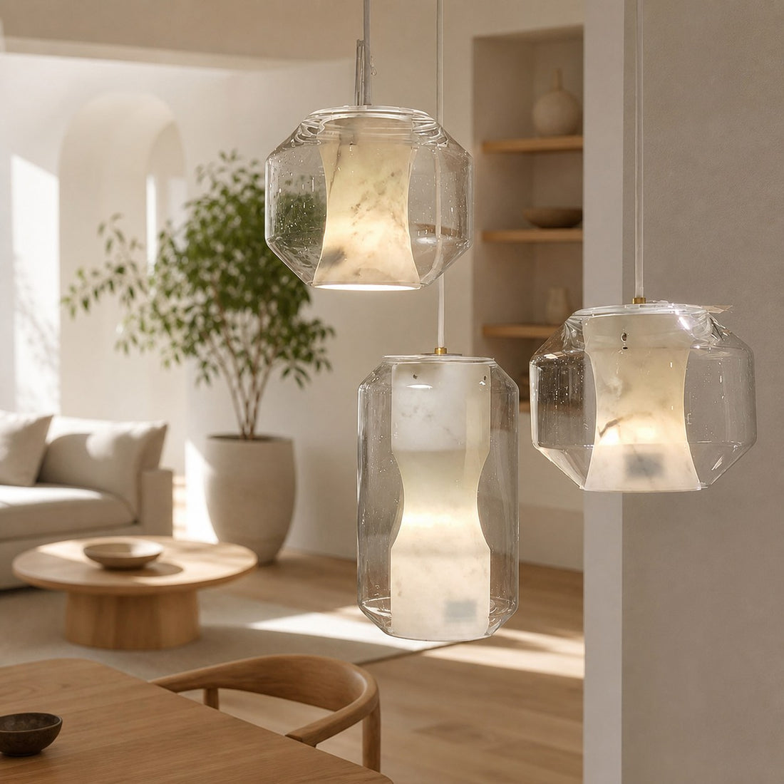 Glass Alabaster Pendant Lamp