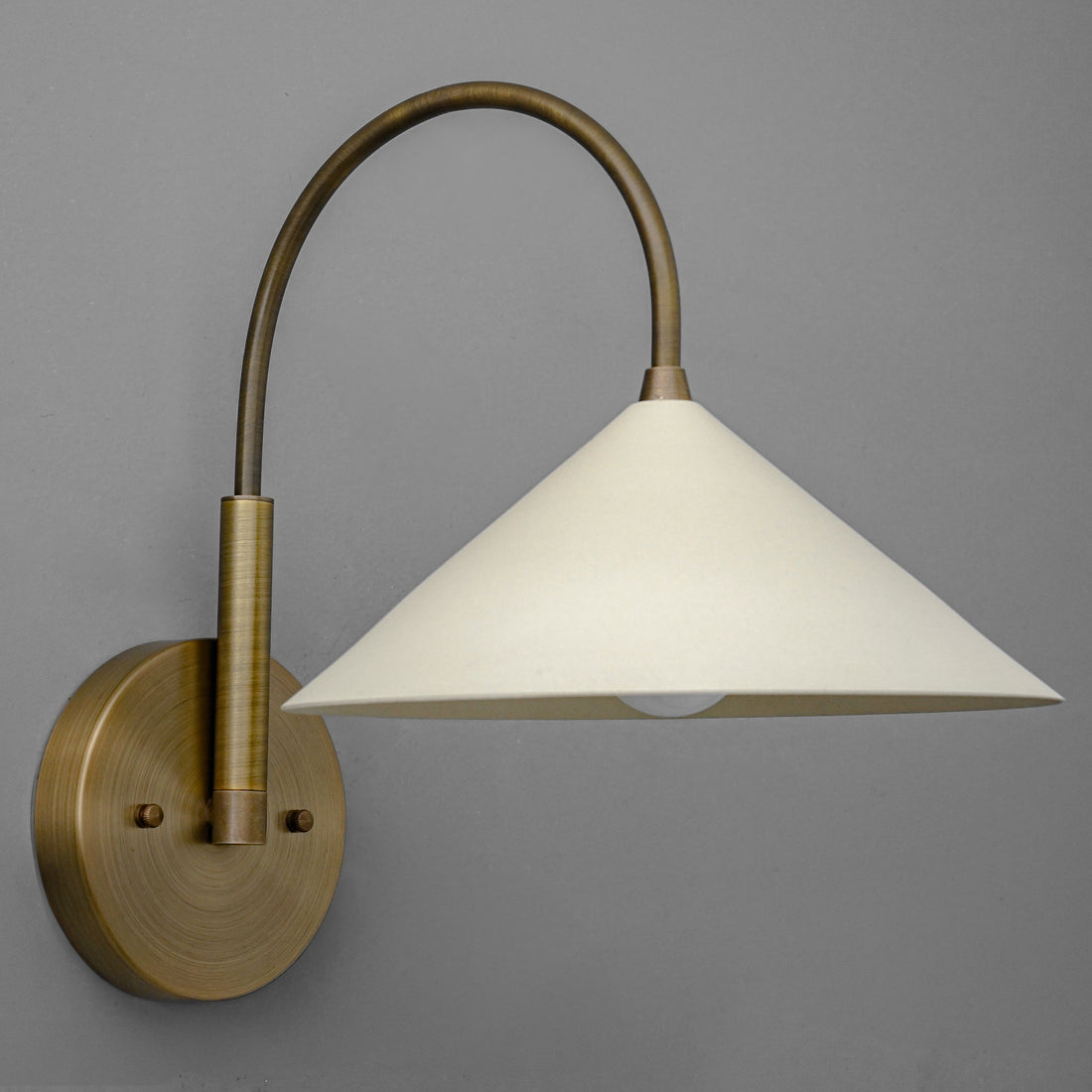 Curva Metal Vintage Wall Sconce  - Elegant Cone Shade for Bedrooms