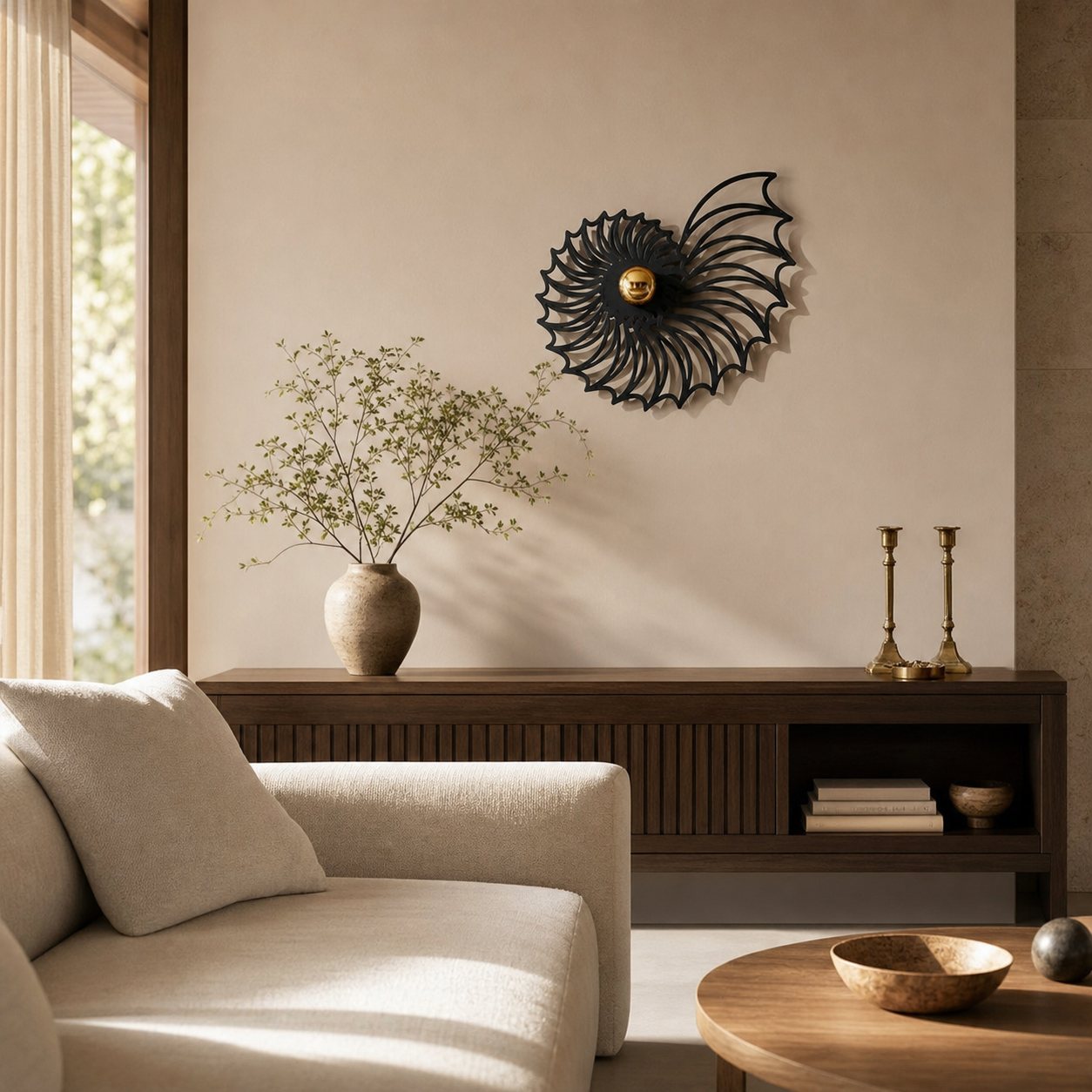 Spiralyn Nautilus Shell Silhouette Modern Wall Lamp - Lighting for Living Room