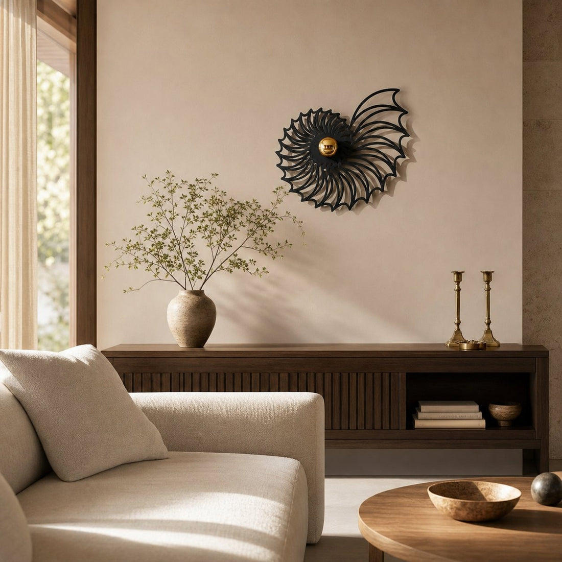 Spiralyn Nautilus Shell Silhouette Modern Wall Lamp - Lighting for Living Room