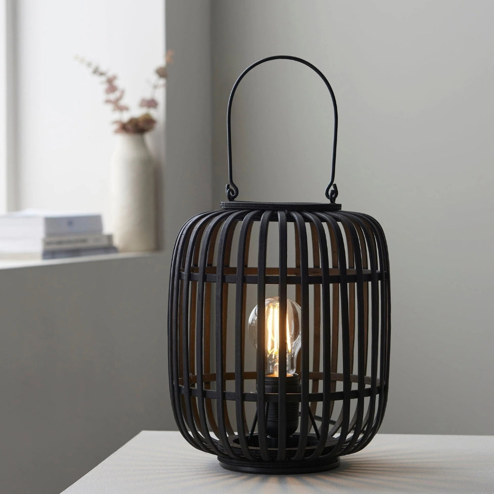 Yumeko Ambient Table Lamp - Open Bamboo Cage Design Stylish and Eco Friendly for Living & Bedroom