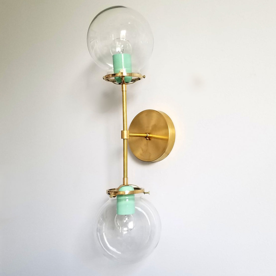 Color Pop Design Double Wall Light Fixture With Modern Metal Finish