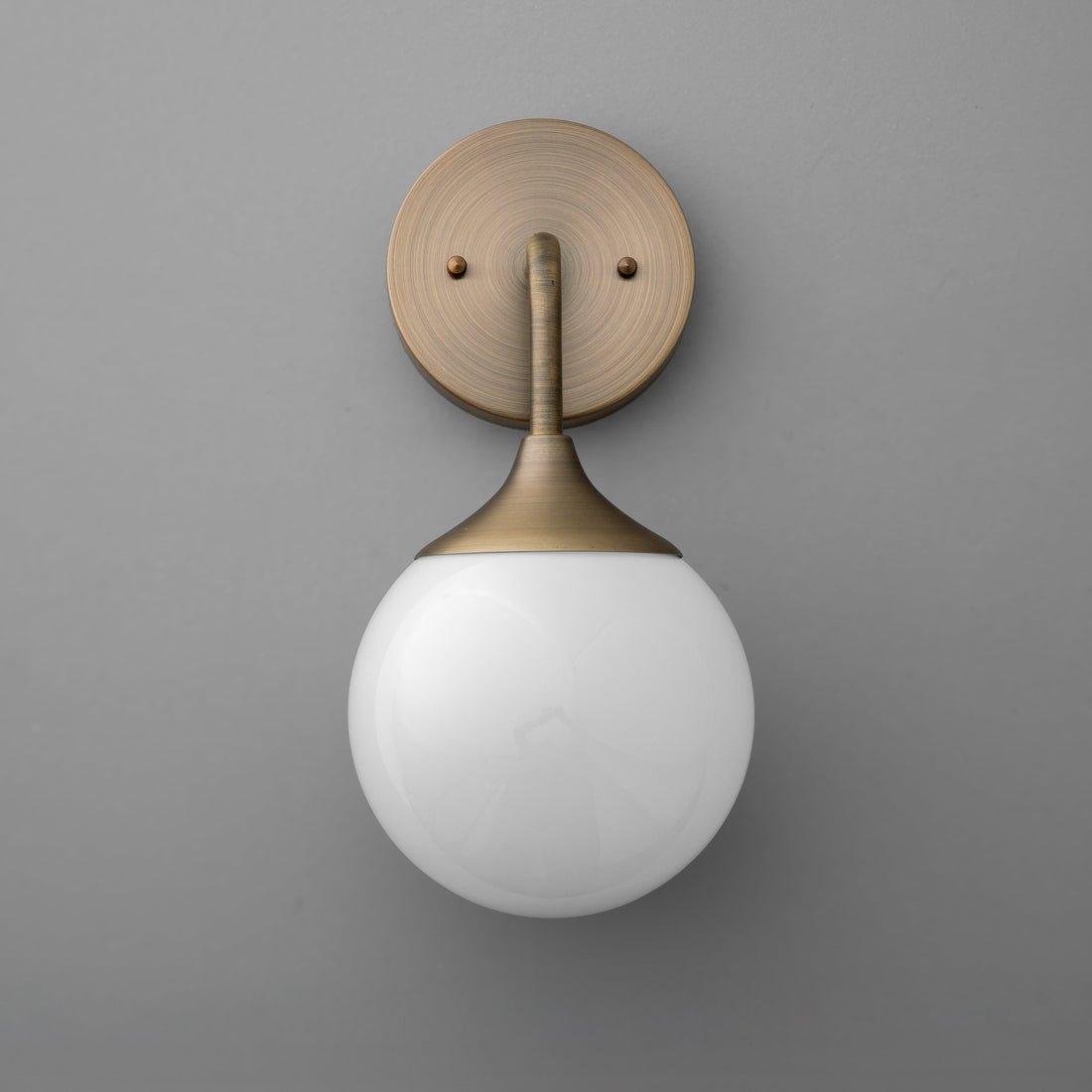 Glorica Glass Wall Sconce - Frosted Globe Light with Brass Fixture
