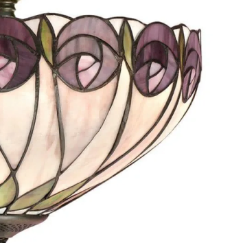 TF Hutchinson Tiffany Ceiling Light with Mackintosh Rose for Living and Dining Rooms