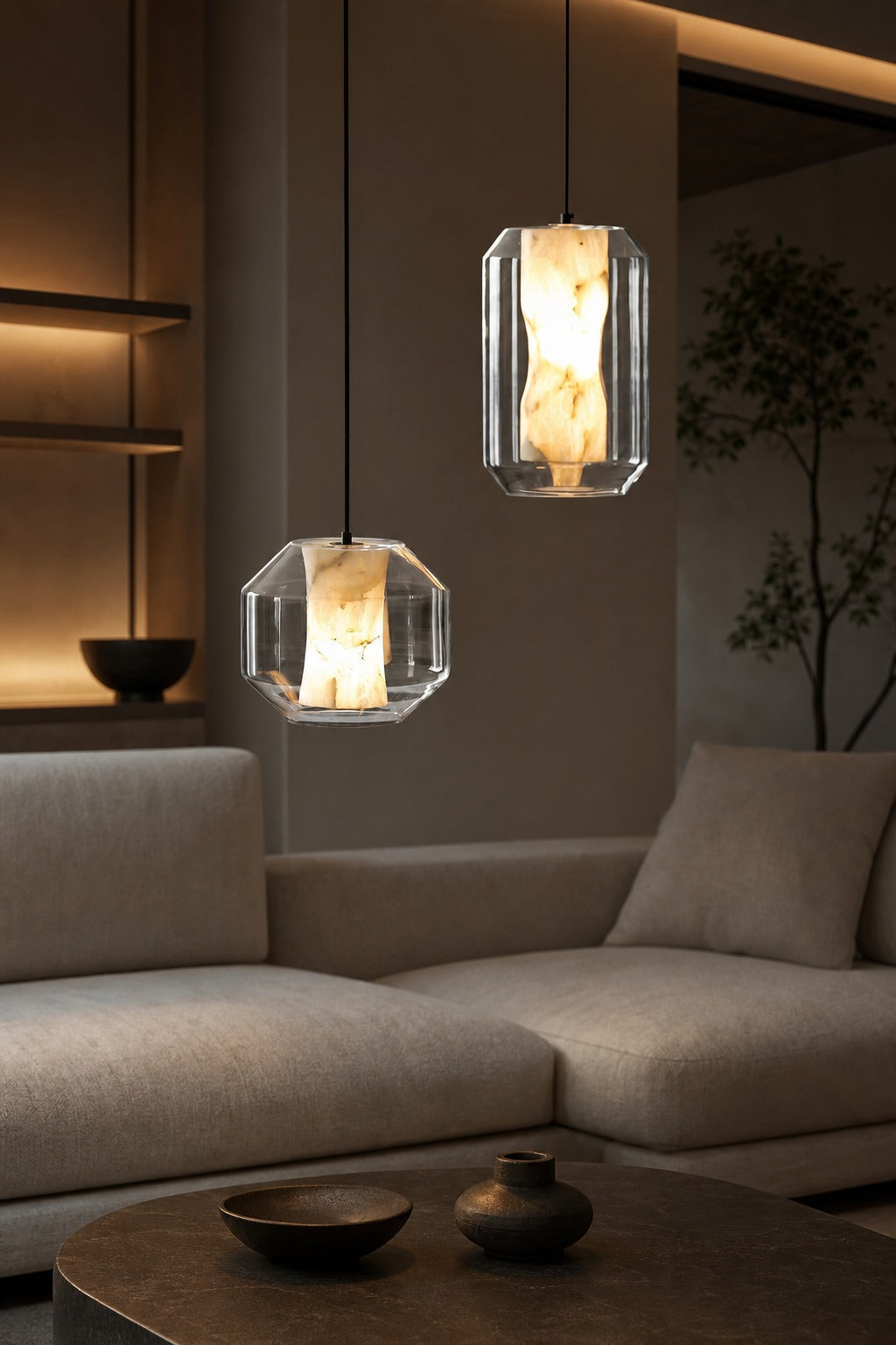 Glass Alabaster Pendant Lamp