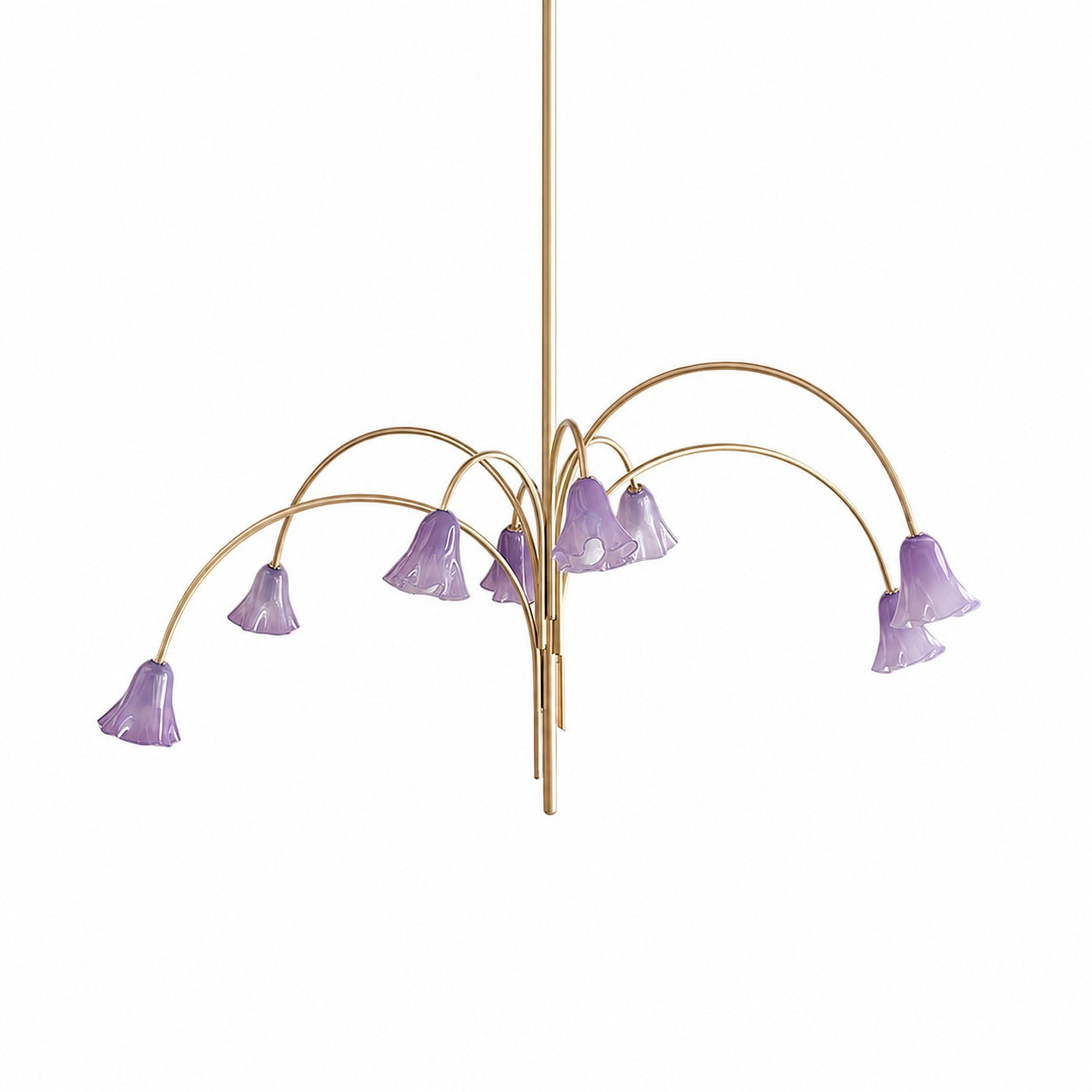 Bellina Modern Romantic Chandelier - Botanical Lily Design with Glass Flowers
