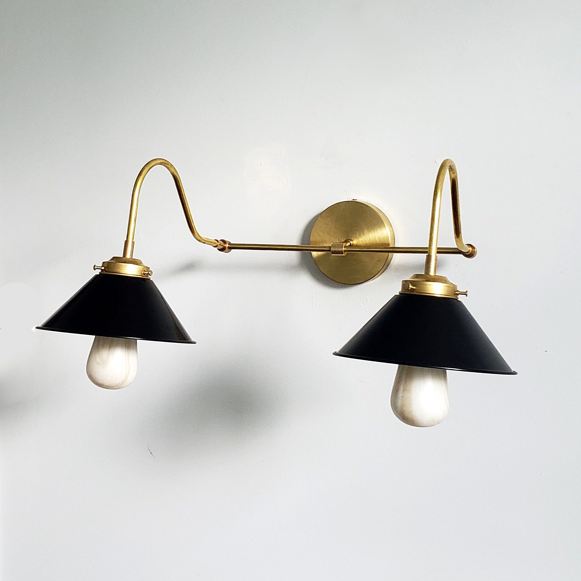 Various Colors Double Wall Sconce Light - Elegant Cone Shade