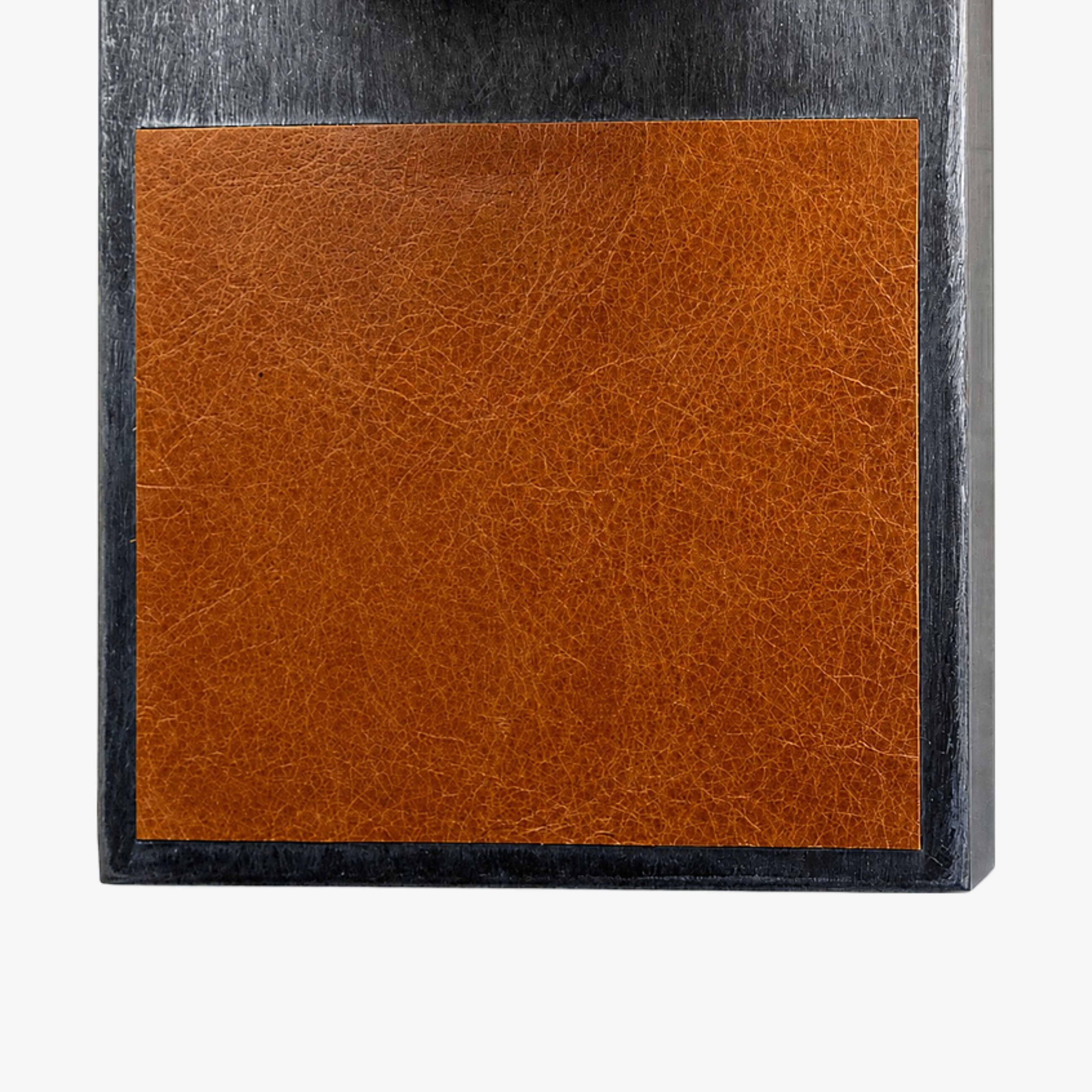 Brown leather panel texture detail