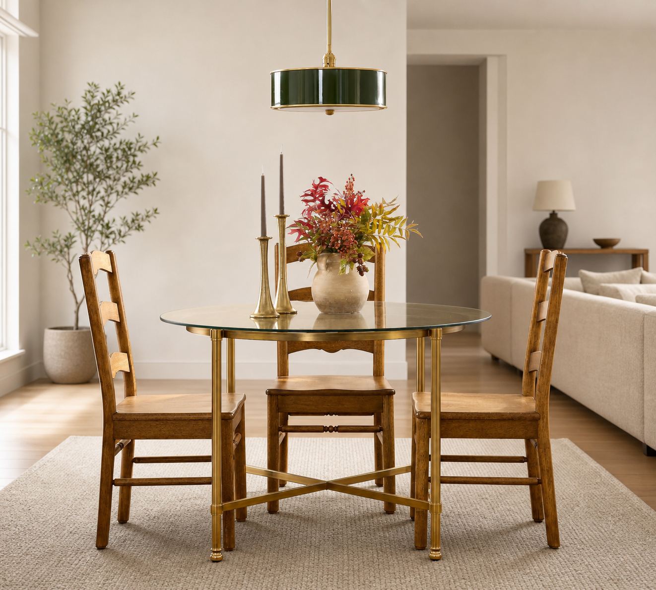 Forvara Metal Drum Pendant Light - Farmhouse Style Kitchen Island Lighting