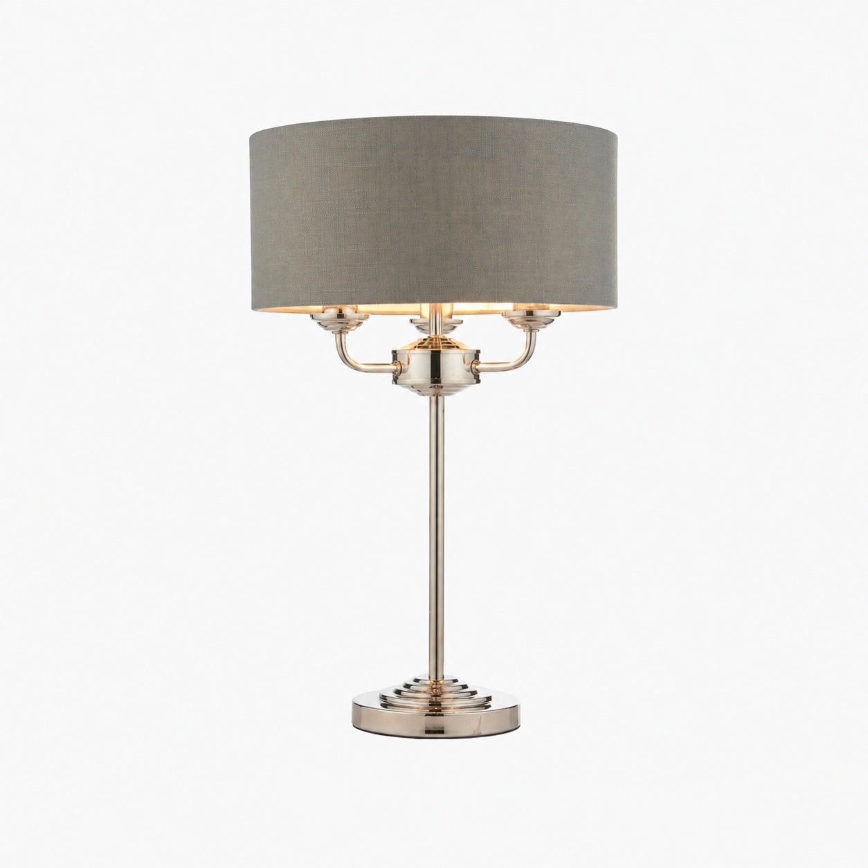 Tela 1‑Light and 3‑Light Table Lamp – Modern Linen & Metal for Bedside or Living Room