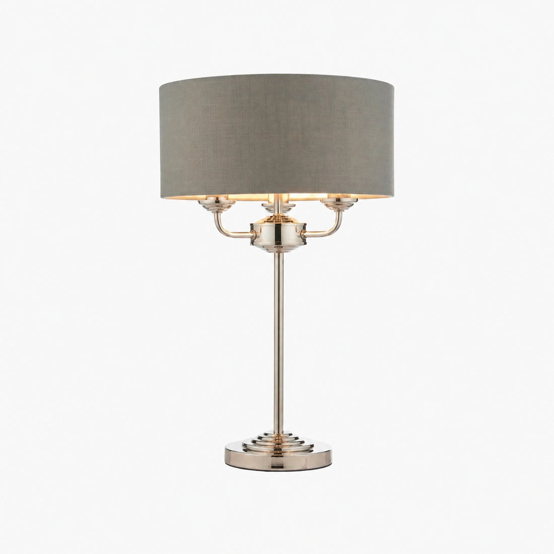 Tela 1‑Light and 3‑Light Table Lamp – Modern Linen & Metal for Bedside or Living Room