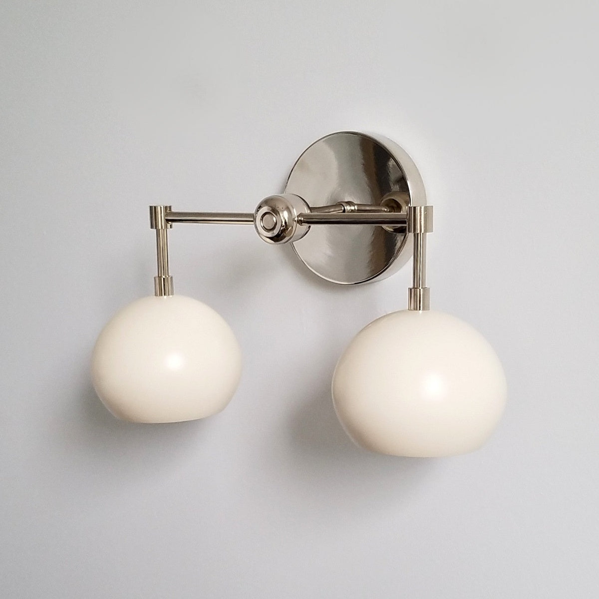 White Shades Wall Sconce - Double Head Vanity Bathroom Light