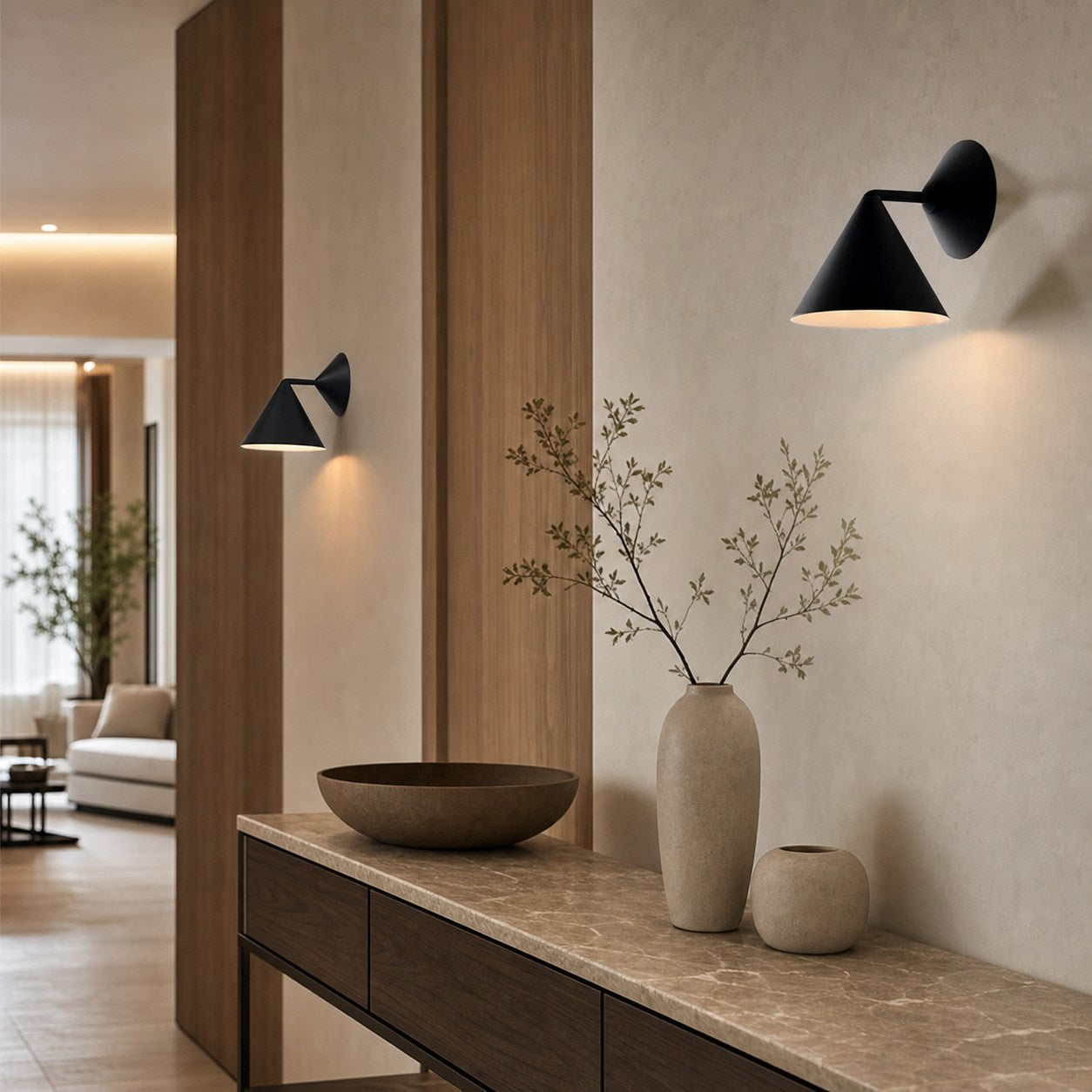 Brivana Sconce Wall Light - Brass Modern Lighting for Bedroom & Hallway