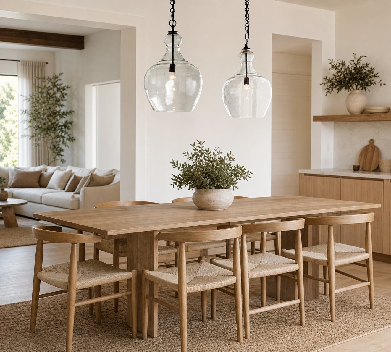 Lawson Glass Pendant Light - Recycled & Milk Glass with Bronze Accent