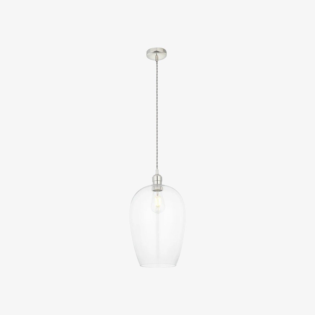 Clarione Height-Adjustable Glass Pendant Light - Classic Art Deco Light
