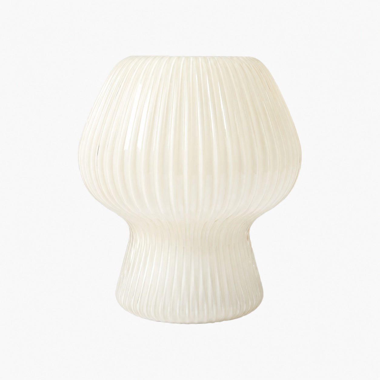 Nera Ribbed Glass Table Lamp Retro – Modern Design Glow Nightstand Accent