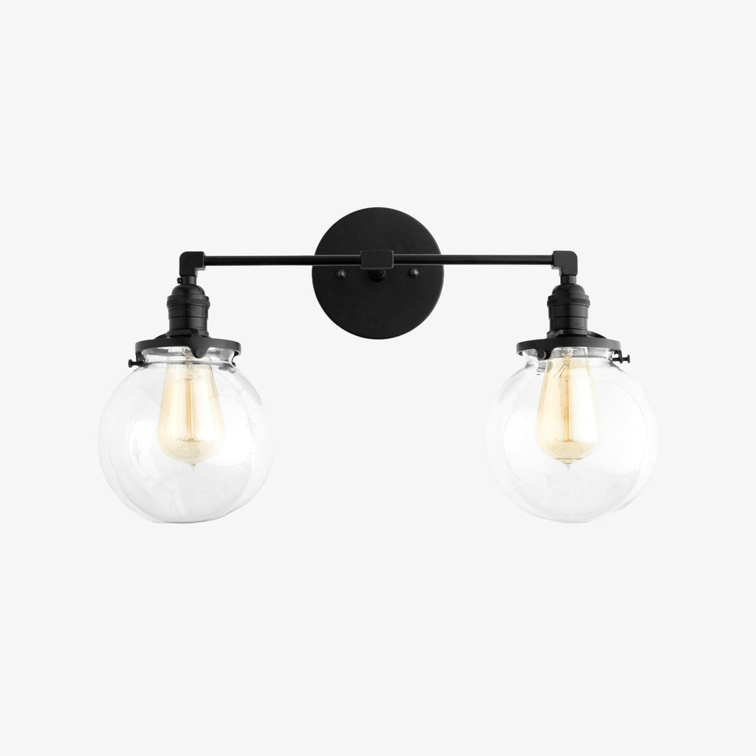 Lumio Globe Glass Globe Vanity Light - Modern Two Light Bathroom Sconce