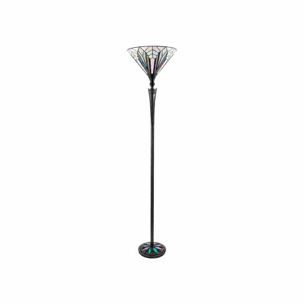TF Astoria Tiffany Style Uplighter Lamp – Textured Glass Shade for Home and Office Ambience
